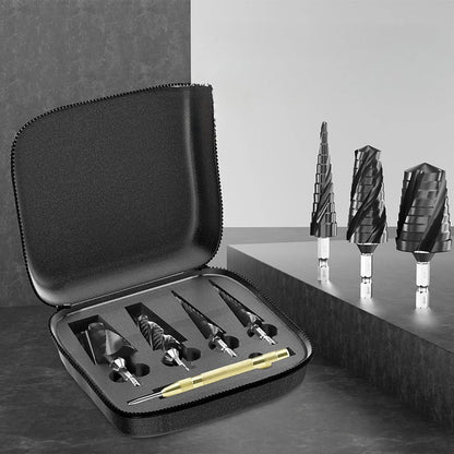 ✨🏆50% discount🏆High Hardness Spiral Flute Step Drill Bit Set✈️ Free Shipping