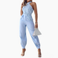 Women's Sleeveless Crop Top & High-Waist Pants Outfit