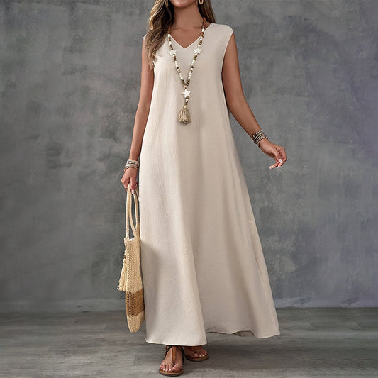 💖HOT SALE 50% OFF💖 Women's Sleeveless V-Neck Dress with Side Slit