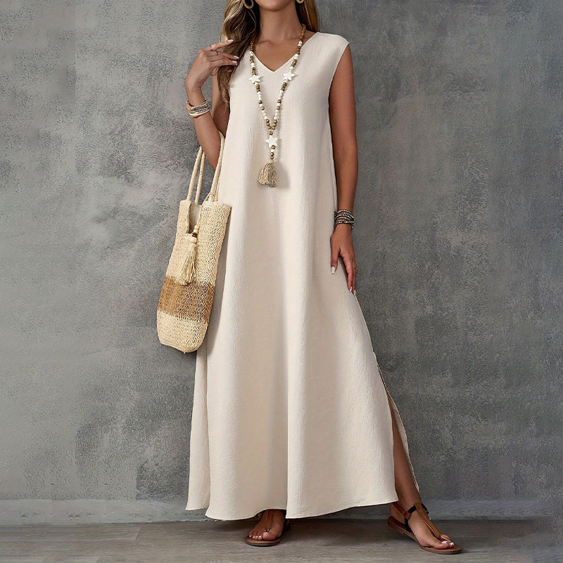 💖HOT SALE 50% OFF💖 Women's Sleeveless V-Neck Dress with Side Slit