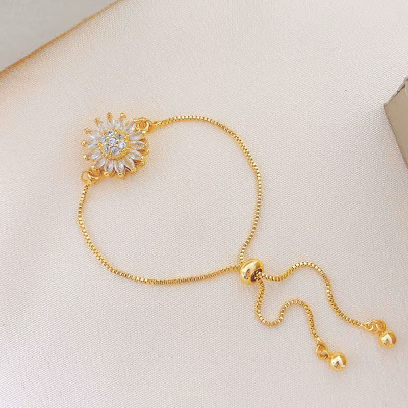 Spinning Sunflower Bracelet With Gift Box – A Calming and Relaxing Accessory for Mothers Day Gift, Valentines Day Gifts, Galentines Day Gifts, Birthday Gifts Jewelry