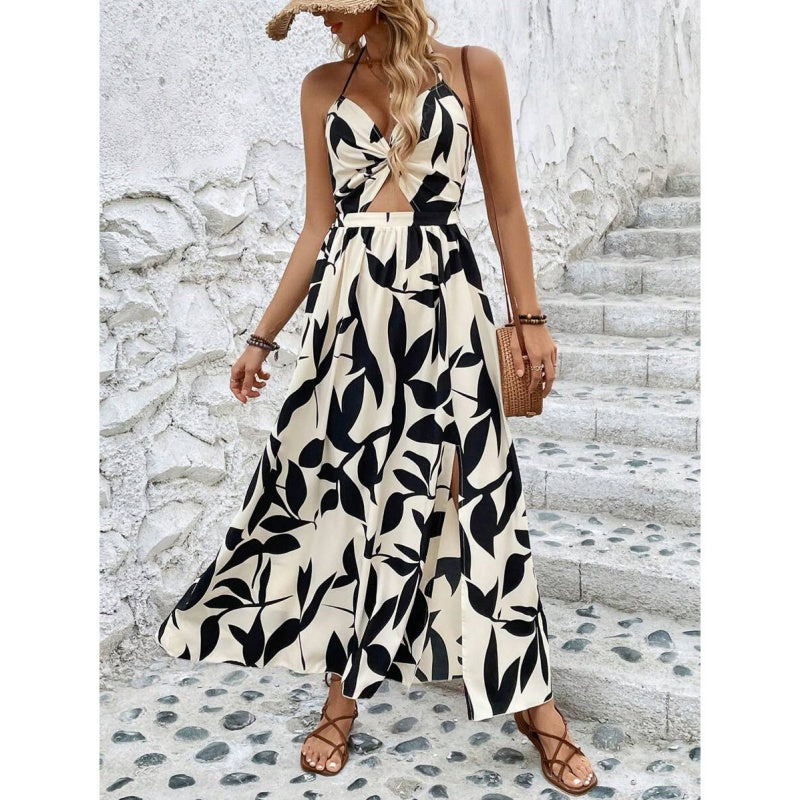 🌸Summer New Arrivals 💐Women's Elegant Sexy Floral Print Halter Dress