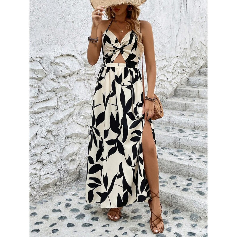 🌸Summer New Arrivals 💐Women's Elegant Sexy Floral Print Halter Dress