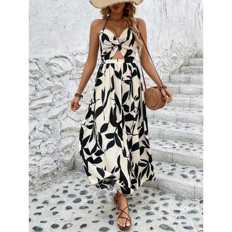 🌸Summer New Arrivals 💐Women's Elegant Sexy Floral Print Halter Dress