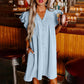 🌴Summer Specials🌴Women's Casual V-Neck Ruffle Pleated Dress