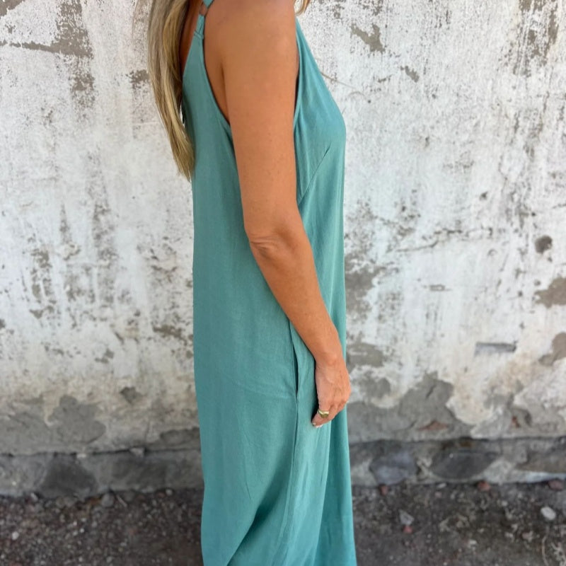 🔥TODAY ONLY: 50% OFF🔥Women's Casual Loose Cotton-Linen Blend Jumpsuit with Pockets and Adjustable Straps