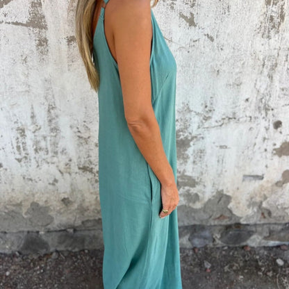 🔥TODAY ONLY: 50% OFF🔥Women's Casual Loose Cotton-Linen Blend Jumpsuit with Pockets and Adjustable Straps