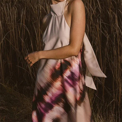 ⏳ Limited time 50% off! 💥Women's Tie-Dye Halter Maxi Dress