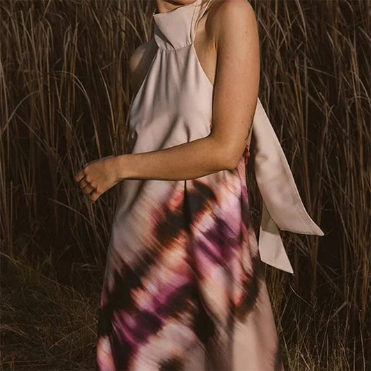 ⏳ Limited time 50% off! 💥Women's Tie-Dye Halter Maxi Dress