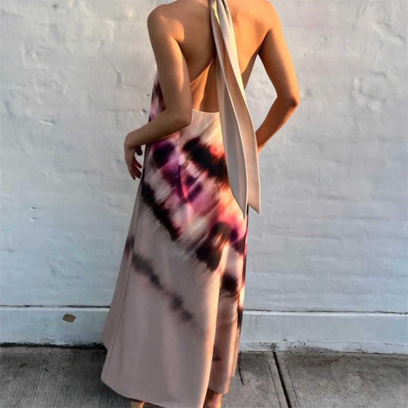 ⏳ Limited time 50% off! 💥Women's Tie-Dye Halter Maxi Dress