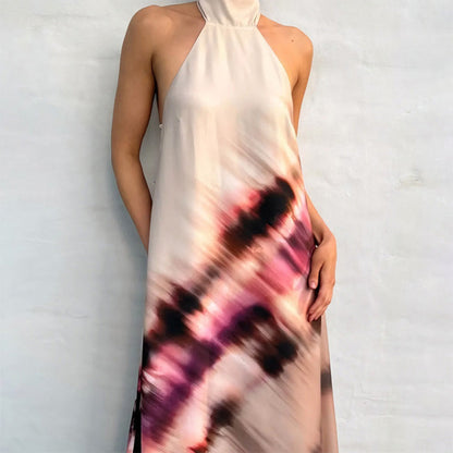 ⏳ Limited time 50% off! 💥Women's Tie-Dye Halter Maxi Dress