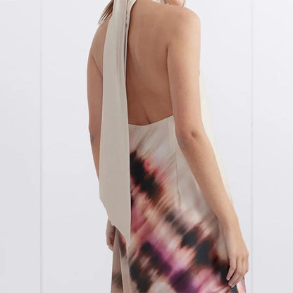 ⏳ Limited time 50% off! 💥Women's Tie-Dye Halter Maxi Dress