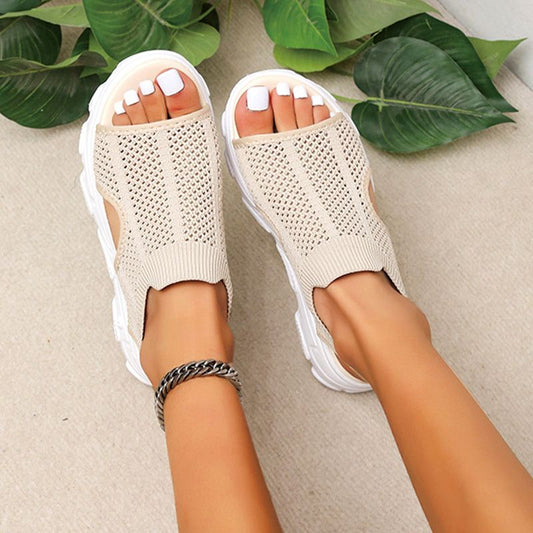 💥2025 New Hot Sale💝Women’s Casual Breathable Hollow Knitted Platform Sandals