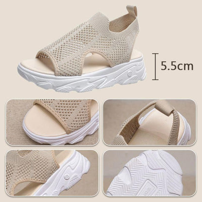 💥2025 New Hot Sale💝Women’s Casual Breathable Hollow Knitted Platform Sandals