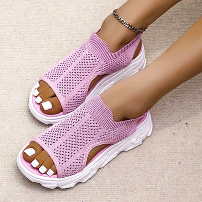 💥2025 New Hot Sale💝Women’s Casual Breathable Hollow Knitted Platform Sandals