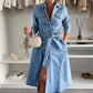 ✨2025 New Arrivals ✨Women's Button Down Long Sleeve Denim Dress