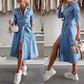 ✨2025 New Arrivals ✨Women's Button Down Long Sleeve Denim Dress