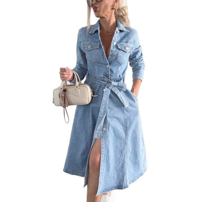 ✨2025 New Arrivals ✨Women's Button Down Long Sleeve Denim Dress