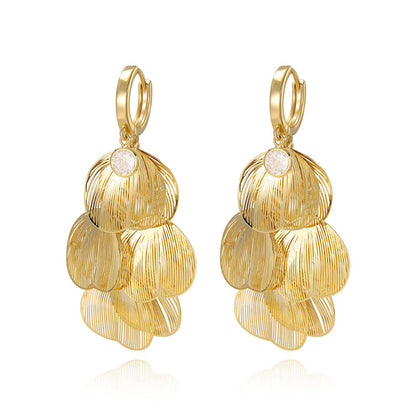 🍀Women’s Layered Leaf Hoop Dangle Earrings