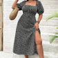 💗Summer Specials-Plus-size clothing💗Short Sleeve Split Floral Print Dress