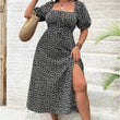 💗Summer Specials-Plus-size clothing💗Short Sleeve Split Floral Print Dress