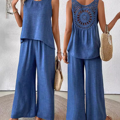 ✨2025 New Arrivals ✨Sleeveless Top & Wide-Leg Pants Set