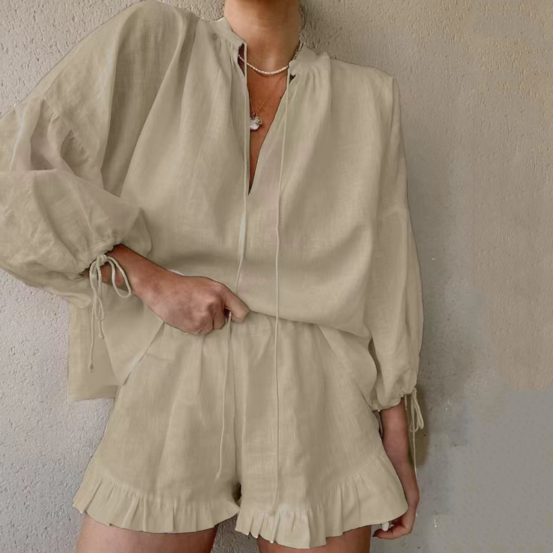 💖HOT SALE 50% OFF💖Women's Breathable Elegant Loose-Fit Puff Sleeve 2-Piece Set