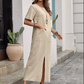 🥳2026 HOT SALE🥳💞Cotton-Linen Loose Round-Neck Dress