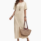🥳2026 HOT SALE🥳💞Cotton-Linen Loose Round-Neck Dress