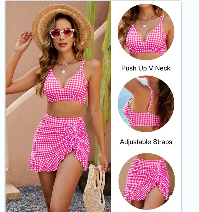 🔥LAST WEEK SALE 49% OFF💥Gingham High Waisted Tummy Control Bikini Sets👙