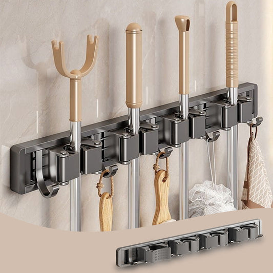 🔥2025 Hot Sale🔥No-Drill Wall-Mounted & Heavy-Duty Broom and Mop Holder with Hook