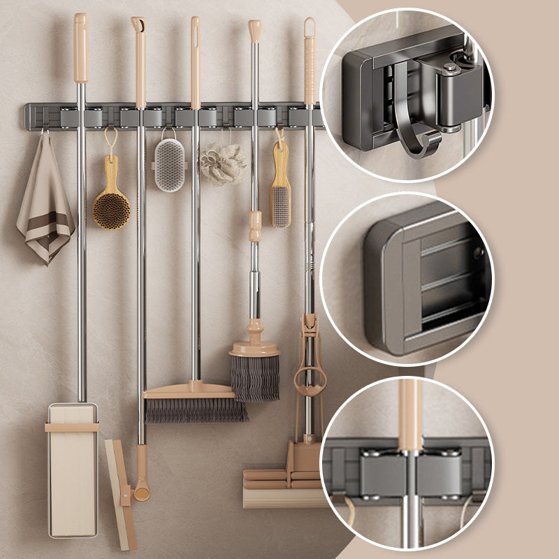 🔥2025 Hot Sale🔥No-Drill Wall-Mounted & Heavy-Duty Broom and Mop Holder with Hook