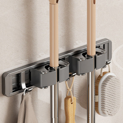 🔥2025 Hot Sale🔥No-Drill Wall-Mounted & Heavy-Duty Broom and Mop Holder with Hook