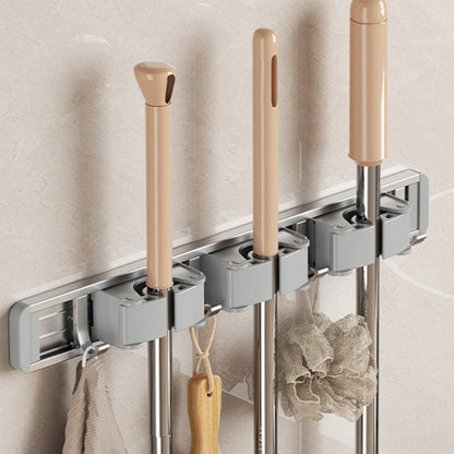 🔥2025 Hot Sale🔥No-Drill Wall-Mounted & Heavy-Duty Broom and Mop Holder with Hook