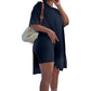 ✨2025 New Arrivals ✨Women's Solid Round-Neck Dress ＆ Shorts Set