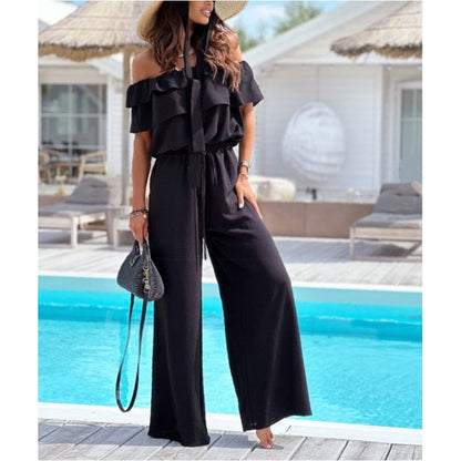 🌺Women’s Off Shoulder Ruffle Jumpsuit🍑