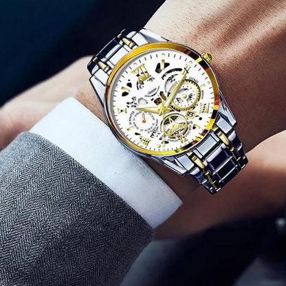 🎄Christmas Sale 70% OFF🔥Men's Waterproof Roman Skeleton Automatic Mechanical Watch