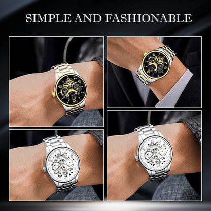🎄Christmas Sale 70% OFF🔥Men's Waterproof Roman Skeleton Automatic Mechanical Watch