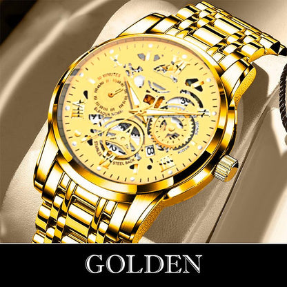 🎄Christmas Sale 70% OFF🔥Men's Waterproof Roman Skeleton Automatic Mechanical Watch