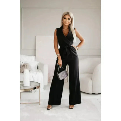 ☀️Women's Sleeveless V-Neck Solid Jumpsuit🕊️