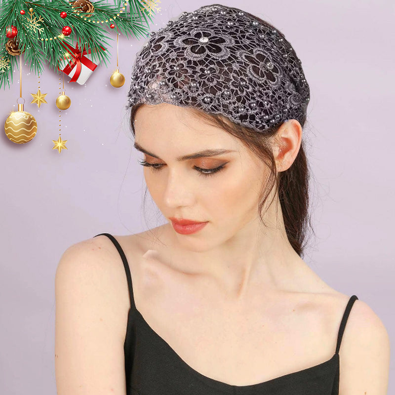 Plum Blossom Hollow Beaded Wide Headband