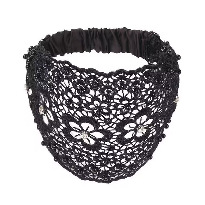 Plum Blossom Hollow Beaded Wide Headband