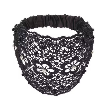 Plum Blossom Hollow Beaded Wide Headband