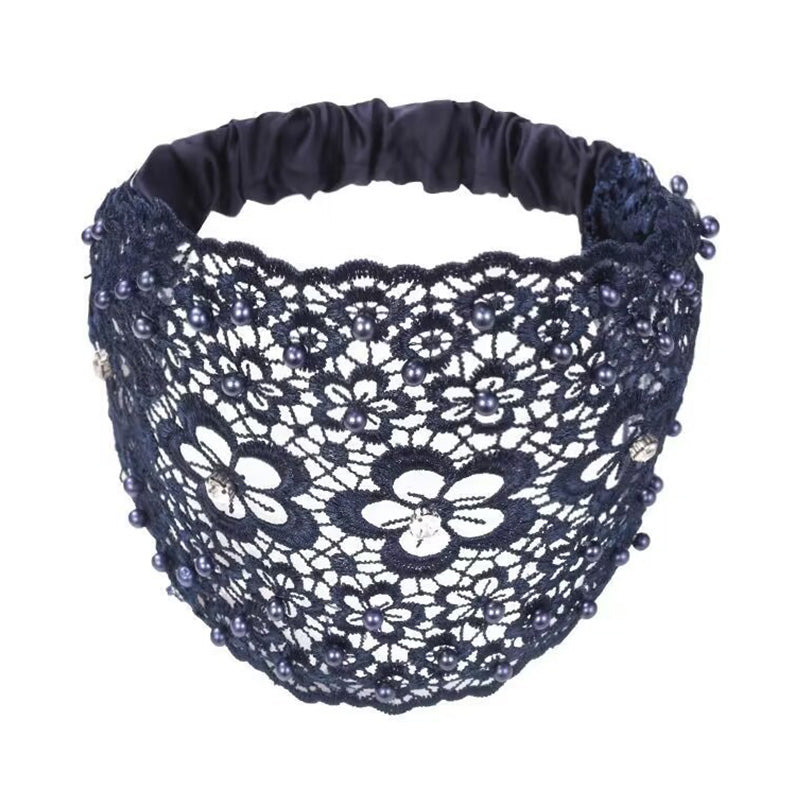 Plum Blossom Hollow Beaded Wide Headband