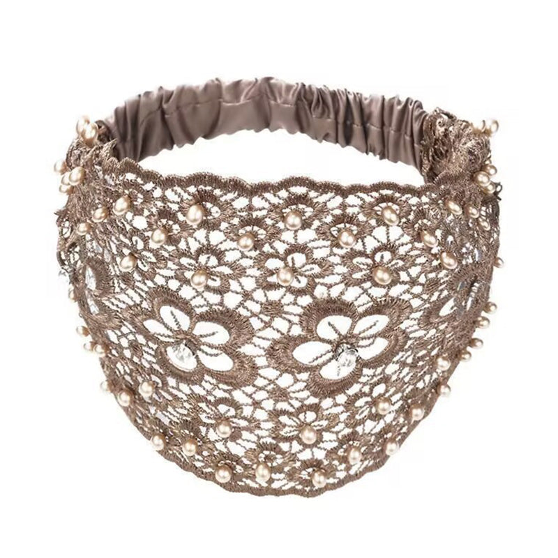 Plum Blossom Hollow Beaded Wide Headband