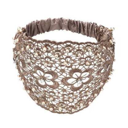 Plum Blossom Hollow Beaded Wide Headband