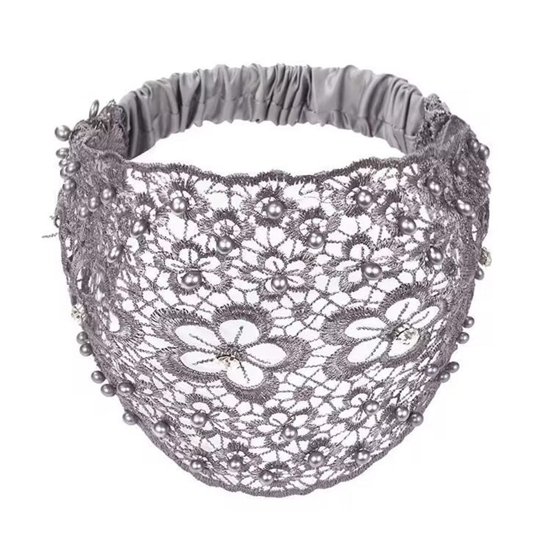 Plum Blossom Hollow Beaded Wide Headband