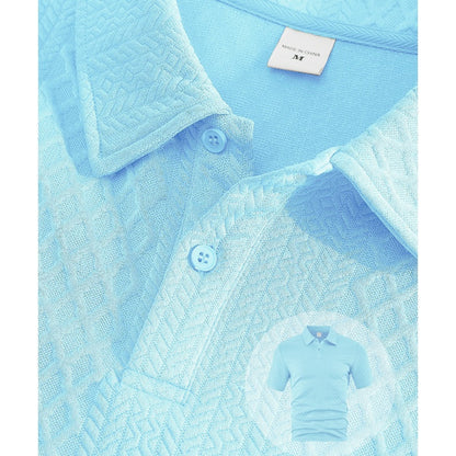 🌞Summer Sale 50% OFF🔥Men’s Diamond Pattern Turn-Down Collar Short Sleeve Top & Drawstring Shorts 2-Piece Set