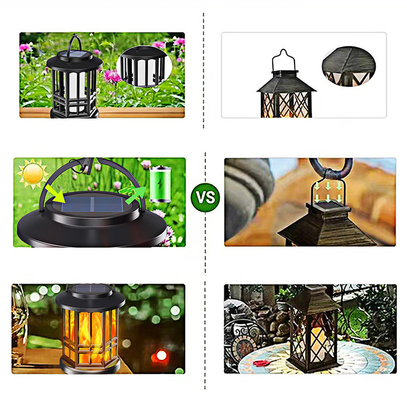 🏆Flash Sale⚡ 50K+ SOLD! Almost Gone-💥✨🔥 Upgraded Flickering Flame Solar Lantern Outdoor Waterproof Light