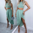 🌸New Arrival 50%OFF💖 Slim Sleeveless Top & Irregular Midi Skirt Set